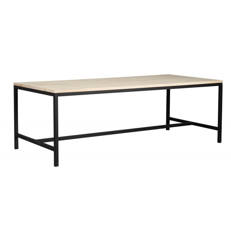 RO EVERETT DINING TABLE WHITEWASH/BLACK